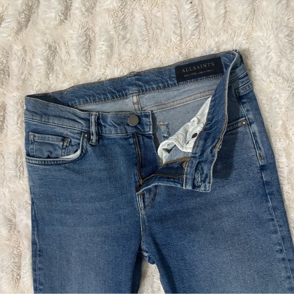 All Saints Blue Flare Wide Leg Jeans - Picture 12 of 16